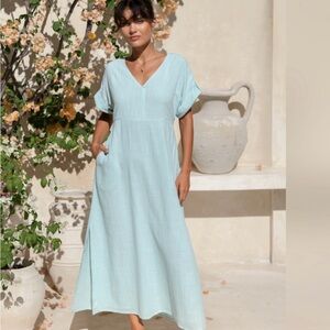 Nomad The Label Catalina Dress in Seaglass Size L NWT